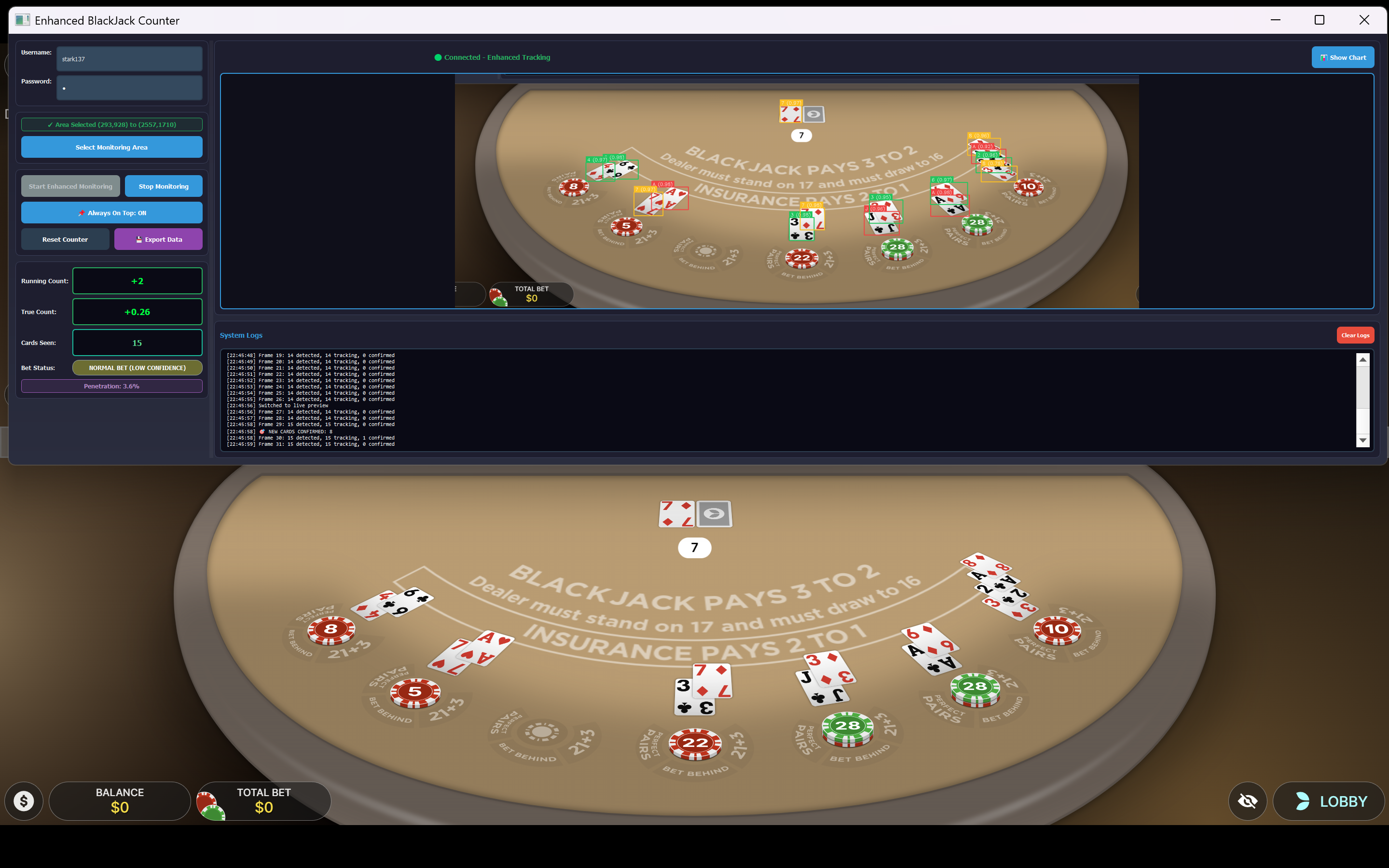 Blackjack tool desktop screenshot